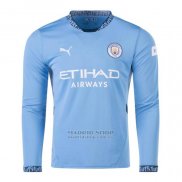Camiseta Manchester City 1ª Manga Larga 2024-2025 (2XL-4XL)