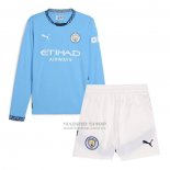 Camiseta Manchester City 1ª Manga Larga Nino 2024-2025